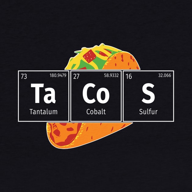 Mexican Tacos Periodic Table Elements Funny Science by Vermilion Seas